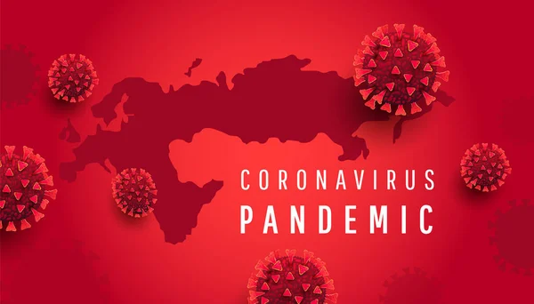Coronavirus Infektionen Covid Konzept Globale Europakarte Mit Roter Viruszelle Auf — Stockvektor