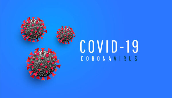 Covid Coronavirus Outbreak Shades Concept Virus Cell Bacteria Blue Background — Stock Vector