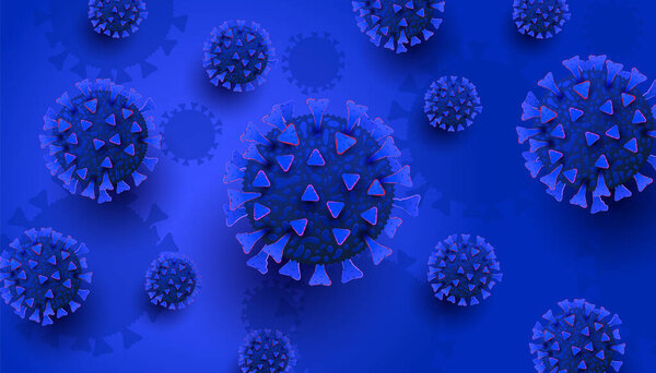 Coronavirus 2019 Ncov Concept Realistic Coronavirus Cells Abstract Background — Stock Vector