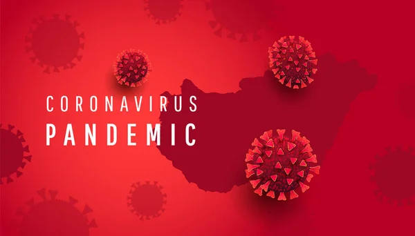 Coronavirus Pandemie Horizontales Banner Mit Deutschlandkarte Und Covid Zellen Auf — Stockvektor