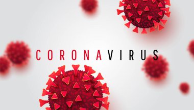 Covid 19. Beyaz arka planda enfekte olmuş 3D gerçekçi koronavirüs hücreleri