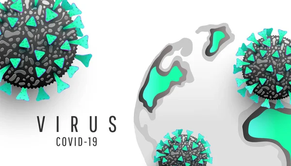 Coronavirus Covid Concepto Células Coronavirus Vector Bacteria Microbios Sobre Fondo — Vector de stock