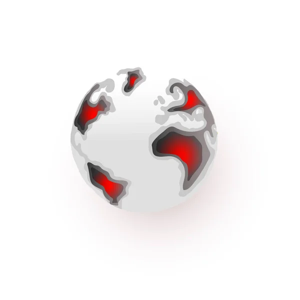 コロナウイルスまたはCovid 19の概念 3D世界地図地球上のコロナウイルスの発生 — ストックベクタ