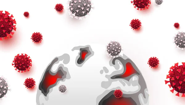 Mapa Coronavirus Covid Con Áreas Infectadas Todo Mundo Cómo Brote — Vector de stock