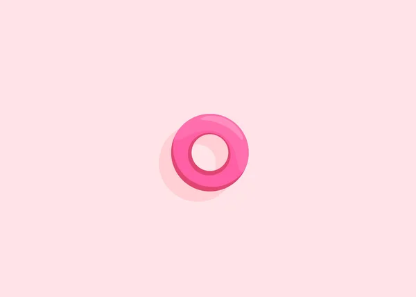 粉色背景的粉色圆圈 用于在游泳池或大海中以最小的风格游泳 — 图库矢量图片