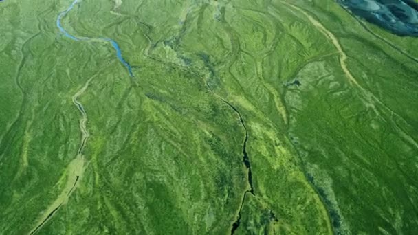 Atemberaubende Luftaufnahme Des Gletscherdeltas Drone Ansicht Von Gletscherflüssen Island Luftaufnahme — Stockvideo