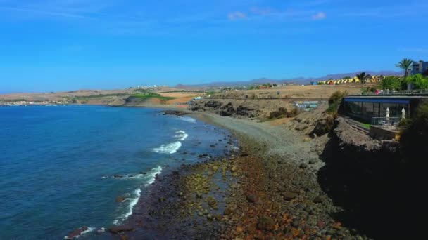 Vista Aérea Deslumbrante Dos Maspalomas Gran Canaria Oceano Vista Cima — Vídeo de Stock