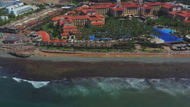 Vista Aérea Farol Bairro Meloneras Ilha Gran Canaria Durante Pôr — Vídeo de Stock