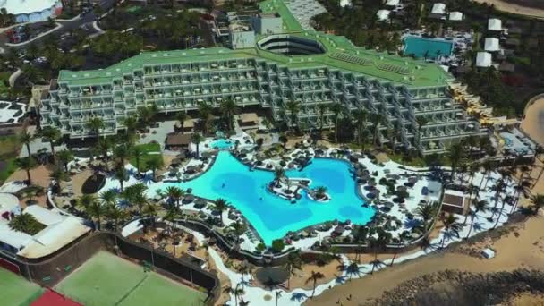Krásný Letecký Výhled Big Island Luxury Beach Resorts Španělsku — Stock video
