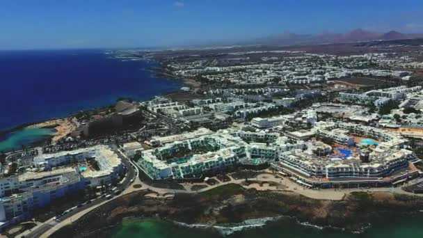 Vista Drone Resort Faliraki Rhodes Island Grécia Ampla Ilha Vista — Vídeo de Stock