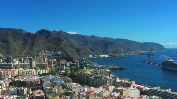 Praia Tenerife Com Fundo Montanha — Vídeo de Stock