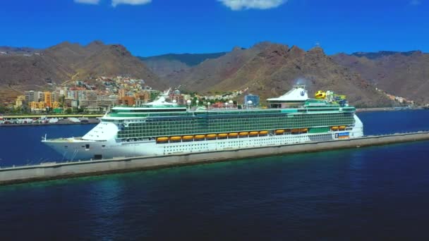 Navio Cruzeiro Port Sky View Mar Caribe Havana — Vídeo de Stock