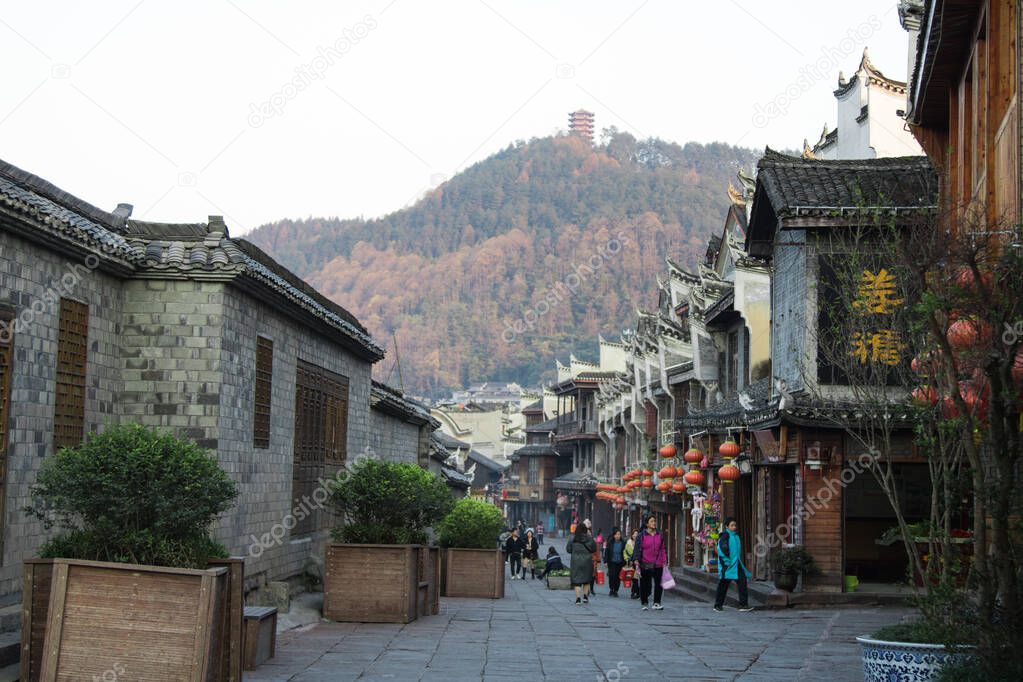 View Fenghuang Ancient Town,The main tourist attractions of the city.