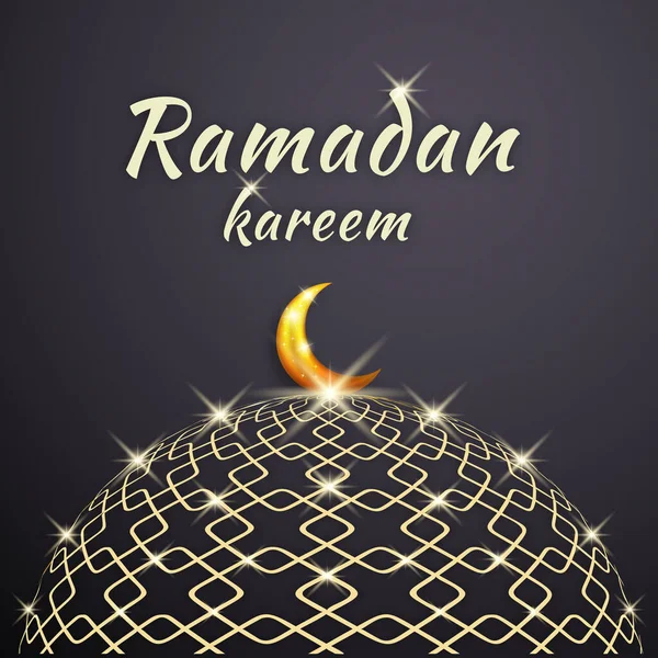 Ramadan Kareem Kupol Den Vackra Och Skinande Moskén Med Glödande — Stockfoto