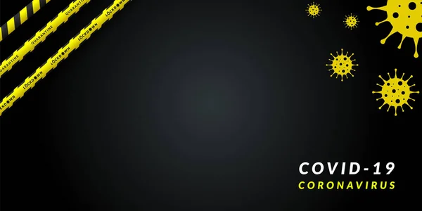 日冕病毒危险警报黄色和黑色条纹载体的设计 背景与复制空间 Covid 19分区 — 图库矢量图片