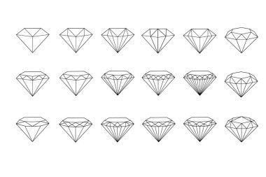 Elmas vektör simgeleri ayarlandı.