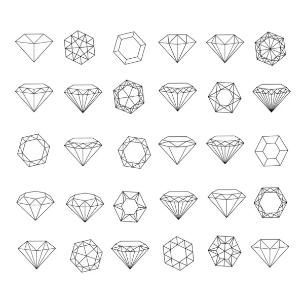 Elmas vektör simgeleri ayarlandı.