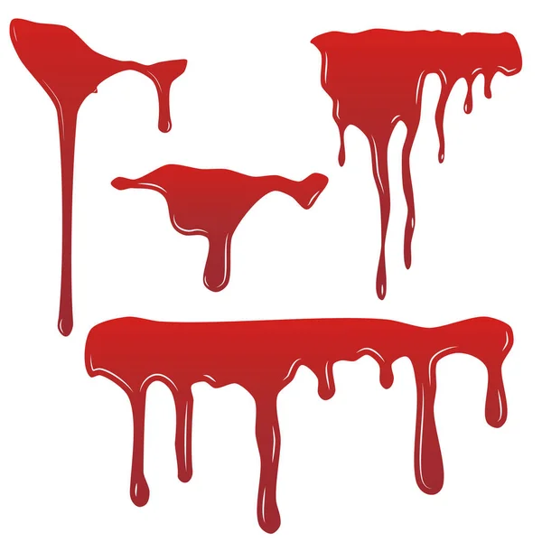 Conjunto de goteo de sangre.Flujos de pintura . — Vector de stock