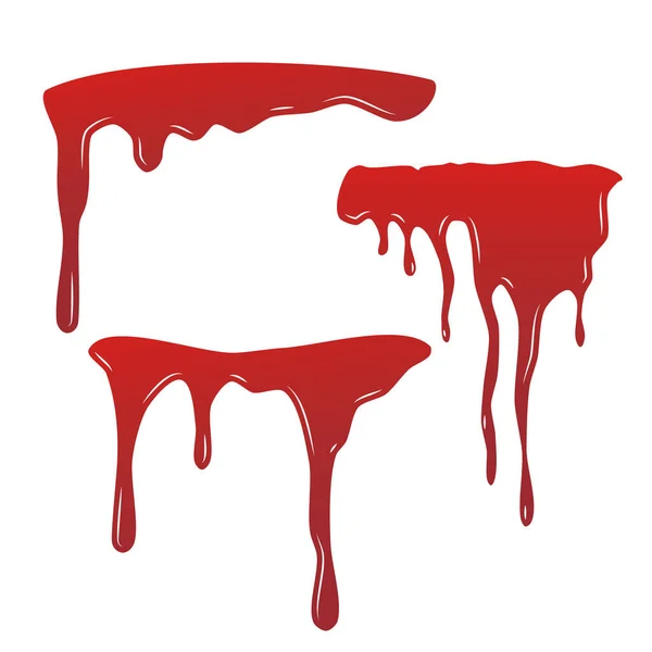 Set goccia di sangue. Flussi di vernice . — Vettoriale Stock