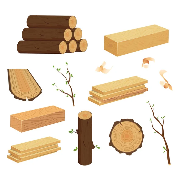 Madera aserrada . — Vector de stock