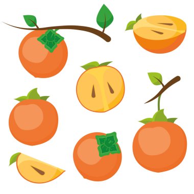 Olgun hurmalar, dilimler.