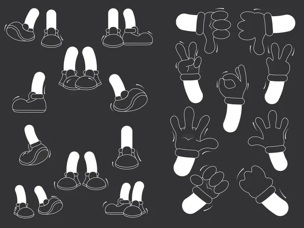 Mains et jambes de dessin animé — Image vectorielle