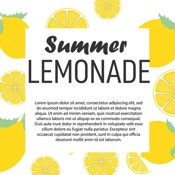 Banner de limonada fresca . — Vetor de Stock