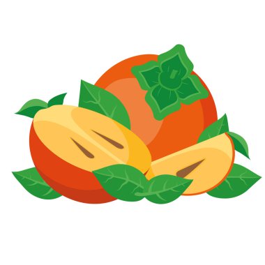 Olgun hurmalar, dilimler.