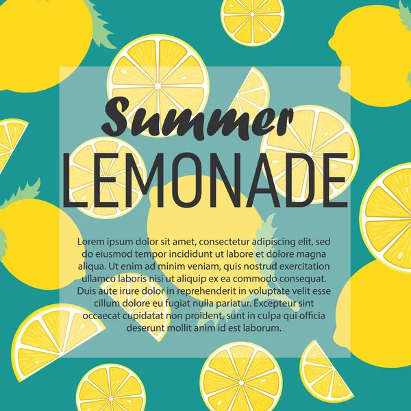 Banner mit frischer Limonade. — Stockvektor