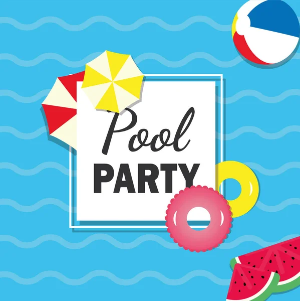 Pool party invitation. — Stock Vector