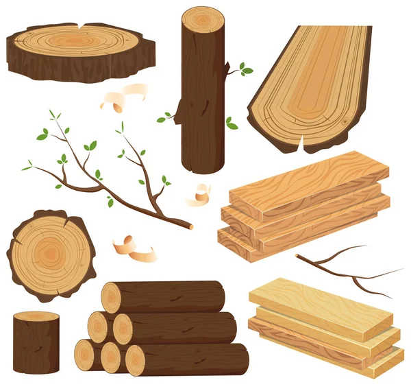 Madera aserrada . — Vector de stock