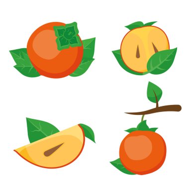 Olgun hurmalar, dilimler.