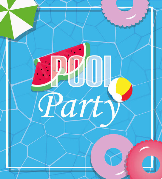 Приглашение на вечеринку у бассейна.