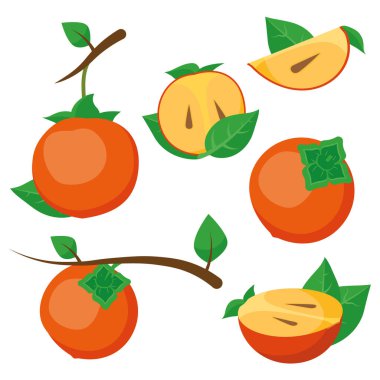 Olgun hurmalar, dilimler.