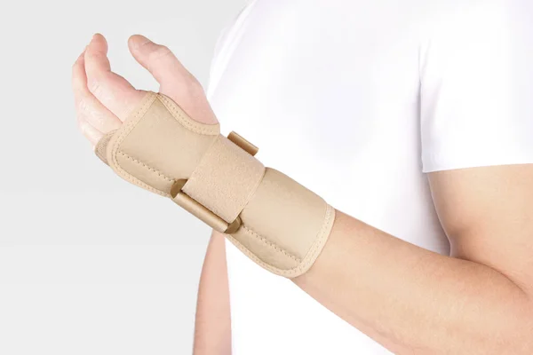 Elastyczny Bandaż Nadgarstek Ortopedyczny Opatrunek Fitness Elastyczne Wsparcie Dla Urazów — Zdjęcie stockowe