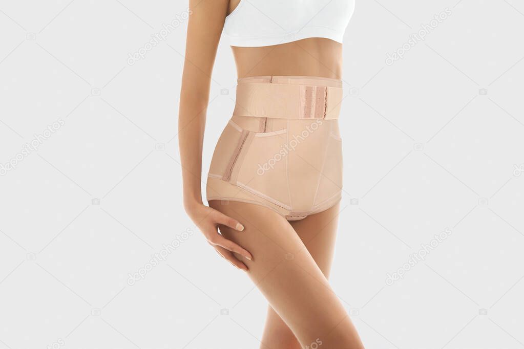 Postnatal Bandage. Medical Compression underwear. Orthopedic bandage underpants for lowering of the pelvic organs. Postpartum Tummy Control Belly Bandage. Female Bodyshaper. Postoperative bandage
