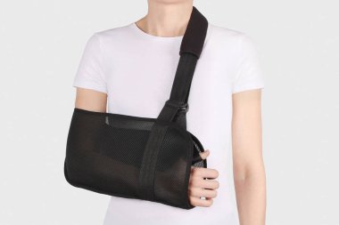 Shoulder Joint Brace. Bandage on the shoulder joint (scarf) with additional fixation. Deso's Handwrap. Supports & Immobilizers. Orthopedic medical Braces. Shoulder injury. clipart