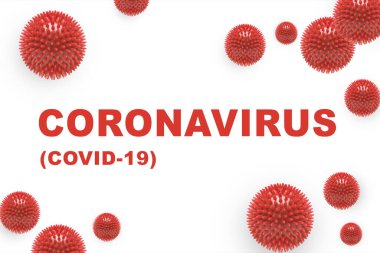 COVID-19. Beyaz arka planda Coronavirus konsepti tipografi tasarımı logo vektör çizimi. Dünya Sağlık Örgütü WHO, Coronavirus hastalığına COVID-19 adını verdi. Corona covid19.