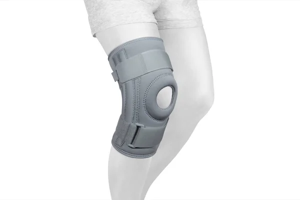 Knee Support Brace Nodze Odizolowany Białym Tle Ortopedyczna Orteza Anatomiczna — Zdjęcie stockowe