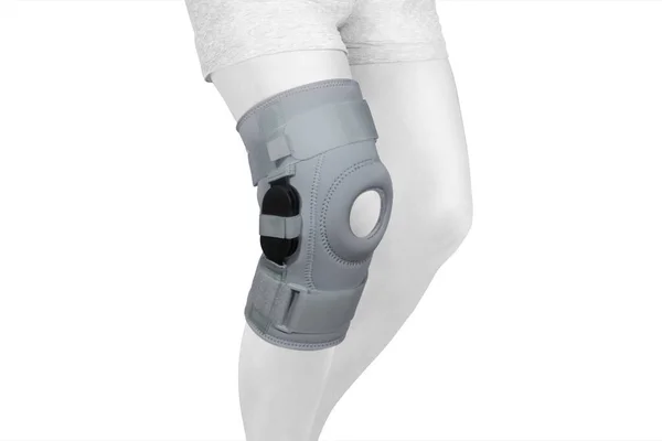 Knee Support Brace Nodze Odizolowany Białym Tle Ortopedyczna Orteza Anatomiczna — Zdjęcie stockowe