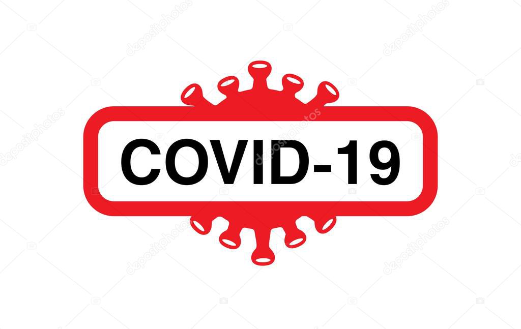 Coronavirus Covid-19 concept typography design logo on white background. Self isolation. Home quarantine. Graphic vector for web, print, banner, flyer, illustration. Stop coronavirus.