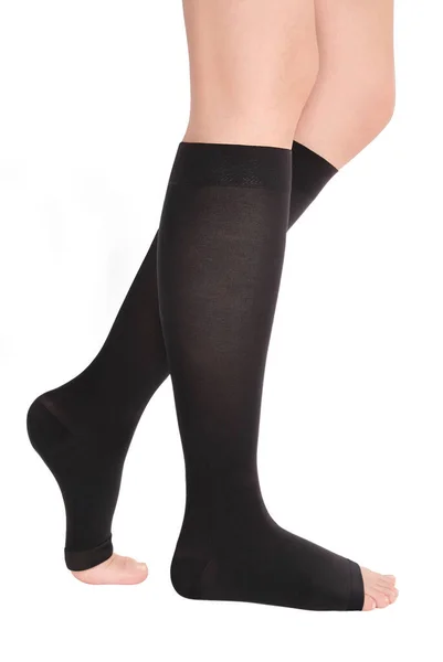 Open Toe Calves Compression Hosiery Medical Stockings Tights Socks Calves — Stock Photo, Image