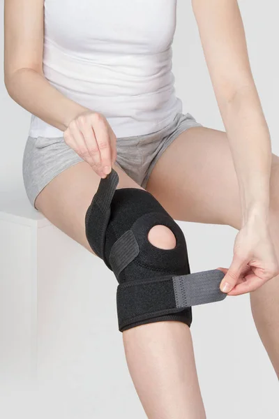 Knee Support Brace Leg Isolated White Background Orthopedic Anatomic Orthosis — Stock Photo, Image