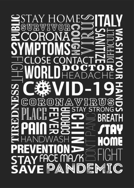 Covid Konzept Typografie Design Logo Auf Hellem Hintergrund Vector Coronavirus — Stockvektor
