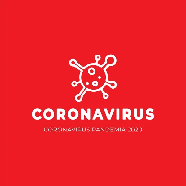 Coronavirus Covid Concept Typography Design Logo Λευκό Φόντο Αυτοαπομόνωση Καραντίνα — Διανυσματικό Αρχείο
