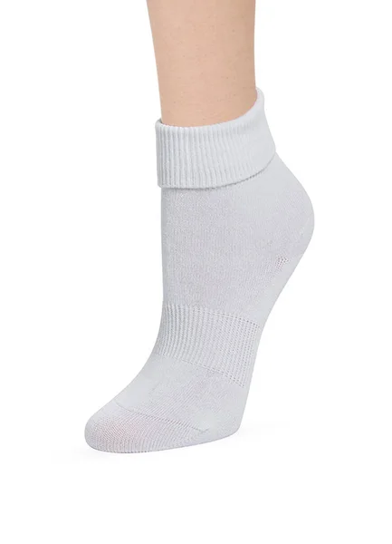 White Color Short Mini Socks Mockup Design Isolated White Background — Stock Photo, Image