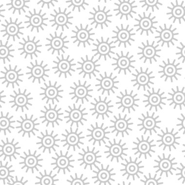 Vektör koronavirüs logosu veya COVID-19 tekrarlanmayan model arka planı. Corona salgını konseptinin arka plan çizimi. Kapsamlı yazdırma duvar kağıdı süsü.