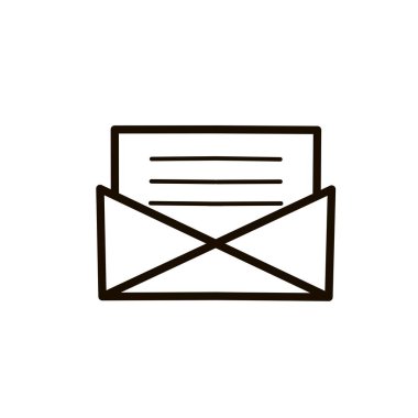 Basit bir tasarımı olan illüstrasyon ileti simgesi