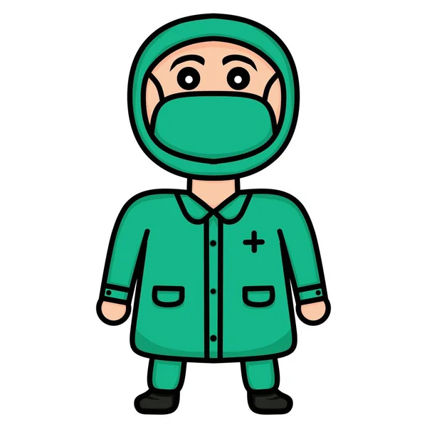 Sağlık kaskı takan bir doktorun resmi.