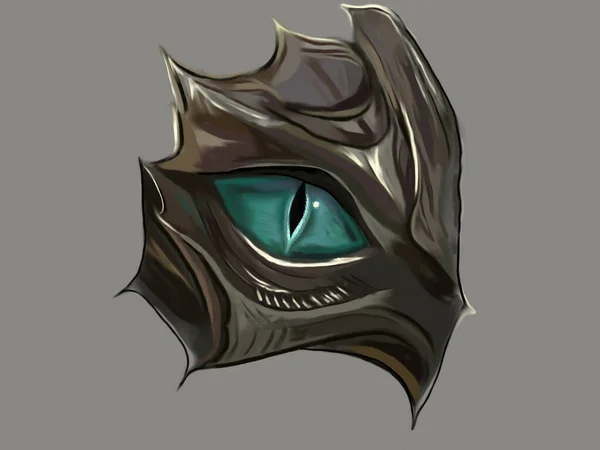 Dijital sanat kullanarak yeşil ejderhaların gözü